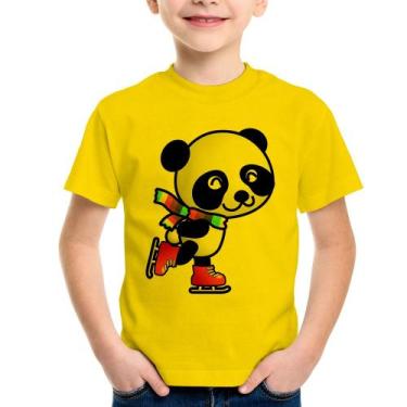 Imagem de Camiseta Infantil Panda de Patins - Foca na Moda, Amarelo, 8