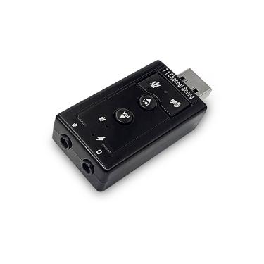 Imagem de Adaptador de Som USB F3, 7.1 Canais, Plug And Play, Controle de Volume, Mic e Audio - JC-7.1 1242