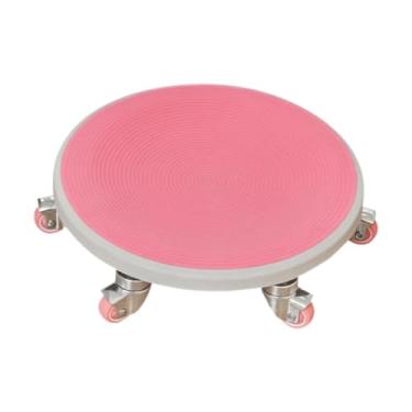 Imagem de Deevoka Treinamento muscular do núcleo do núcleo da roda do rolo Homens versáteis homens exercem rolos abdominais de disco para construção corporal de fitness, Rosa