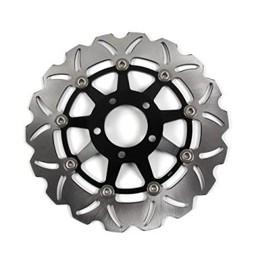 Imagem de 1 peça de rotor de disco de freio dianteiro flutuante compatível com Suzuki GSF Bandit 250 1990, GS400 1989, GSF Bandit 400 1989-1996, peças pretas de acessórios de motocicleta
