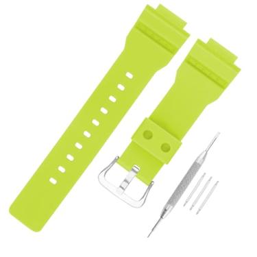 Imagem de JETHENG Pulseira masculina de resina compatível com Casio G-Shock 21 mm × 16 mm GBA800 GBA-800 GBD800 GBD-800 (verde)
