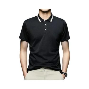Imagem de Camisa Polo Masculina de Manga Curta Listrada - Confortável e Respiráv