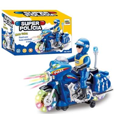 Imagem de Moto Musical Infantil da Polícia Luzes Farol Bate e Volta