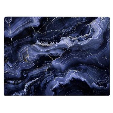Imagem de Tábua de corte de vidro de mármore claro azul escuro cinza preto oceano decorativo presente de pedra de granito marmorizado presente para sua mãe esposa (ágata)