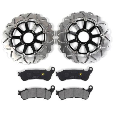 Imagem de Kit de discos e pastilhas de freio dianteiro flutuante compatível com Honda XL1000V XLV 1000 Varadero ABS 2004-2011, acessórios de substituição de motocicleta preto