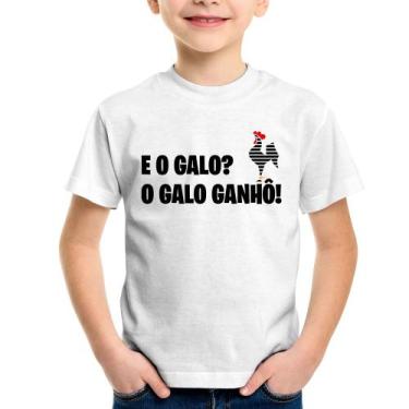 Imagem de Camiseta Infantil E o galo O galo ganhô! - Foca na Moda, Branco, 12