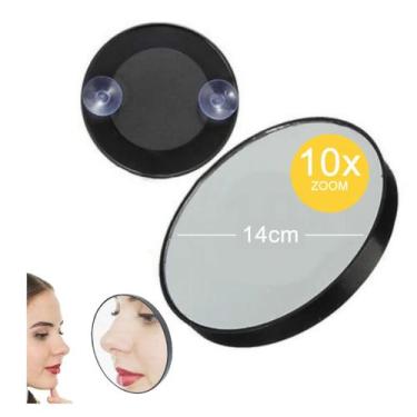 Imagem de Espelho Lente Zoom10x Maquiagem 14cm Ventosas De Fixação - Unyhome
