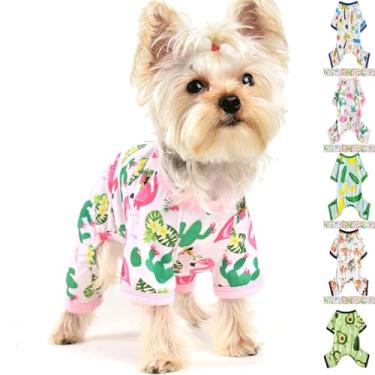 Imagem de Pijamas para cães, pijamas rosa para cães, macacões para cães de primavera, roupas para animais de estimação, roupas para cães pequenos, médios e meninas, roupas para gatos