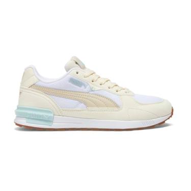 Imagem de PUMA Sapatos femininos Graviton, branco-preto-nimbus nuvem-azul glacial, lótus, 39, Granola branca - impecável, 37