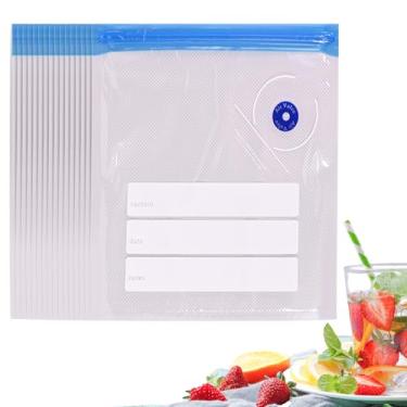 Imagem de Cloudslucky Sacos Sous Vide livres de BPA 30 peças 25,5 x 13,5 cm, sacos reutilizáveis, sacos de grau alimentício com zíper com bomba manual, armazenamento de alimentos para carne, vegetais, frutas