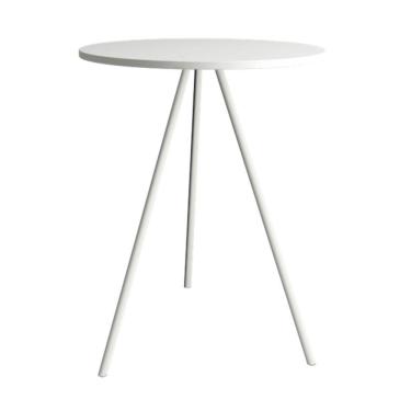 Imagem de Mesa Lateral Gabriela Branca Tampo De Madeira Branco