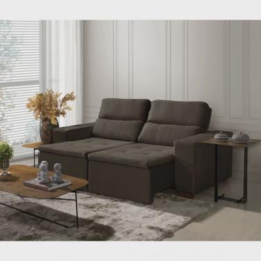 Imagem de Sofá Alabama 3 Lugares Retrátil Reclinável 1,95m Mola Bonnel em Veludo Yescasa