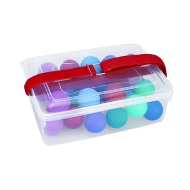 Imagem de Dynwave Bolas de balanço de balanço JOGO de FOLO de FOIO com 30 BALS PARDE com CINTO de CINTAGEM DURO JOGO da família para Lawn Beach Carnival Holiday Holiday, Cinturão Elástica Vermelha