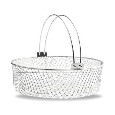 Imagem de Cesta de reposição para fritadeira a ar, cesta de malha de arame para fritadeira a ar de 21 cm com alça, cesta de aço inoxidável para fritadeira a ar, panela de pressão, forno, vaporizador, acessório