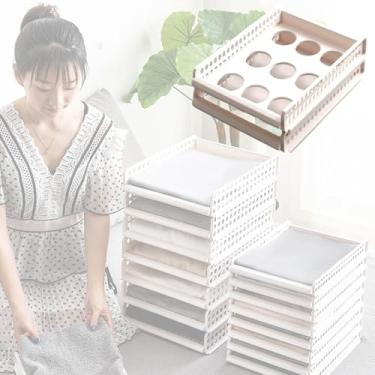 Imagem de NOBBAT Organizador de armário, prateleiras empilháveis, organizador de armário de plástico para roupas, quarto e guarda-roupa(Medium (2 layers))