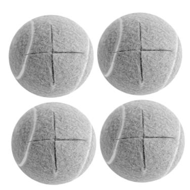 Imagem de Bolas de tênis pré-cortadas para andadores, 4 peças de protetores de piso resistentes de perna de cadeira de 6 cm, almofadas de móveis antiderrapantes silenciosas para cadeiras, escrivaninhas, bolas