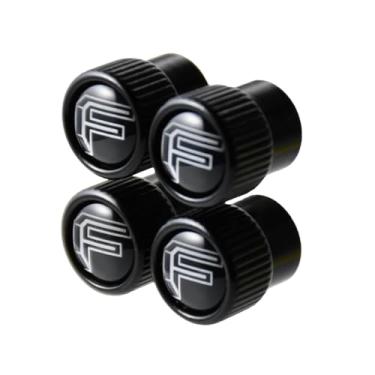 Imagem de (Conjunto de 4) Tampa de haste de válvula de pneu automotivo de alumínio F com acabamento industrial - rústico em negrito mecânico F emblema guarnição para Ford F Series F-150 F150 F 150 F250 F350