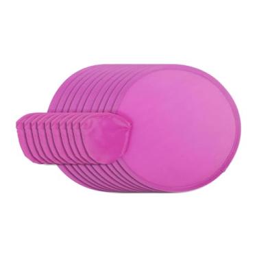 Imagem de Deevoka Pacote com 10 Ventiladores Redondos de 20 Cm com Bolsa, Rose Red