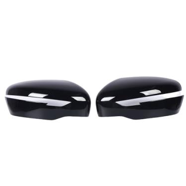 Imagem de 1 Pair Side Wing Espelho Cap Capa Exterior Retrovisor Espelhos Habitação Usado para D23 2016 Up Weatherproof Proteção Preto Plástico ABS