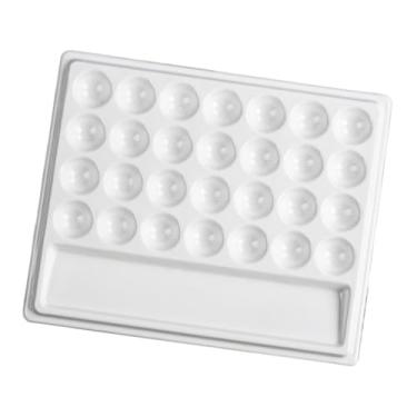 Imagem de Fancyes Paleta de tinta em 28 Bandeja de mistura de cor poço Rectangular para artesanato Profissionais de colorir artesanato Pintura a óleo acrílico, Sem Tampa