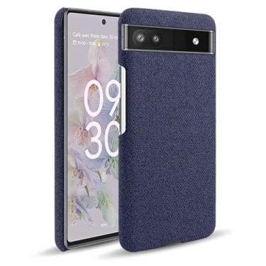 Imagem de Capa para Google Pixel 6a 5G,Capa desenhada em lona,Case Protetora Ultrafina com Empunhadura Macia,Design em Tecido Antichoque e Antiarranhões-Blue