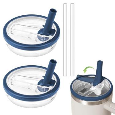 Imagem de Tampa Flip Straw de 900 ml, pacote com 2 unidades para copo Stanley Qu