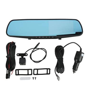 Imagem de Câmera traseira espelhada para carro, espelho retrovisor inteligente FHD 1080p, gravador de direção, ângulo amplo de 170°, tela de luz de fundo, detecção de movimento, tela de luz de fundo