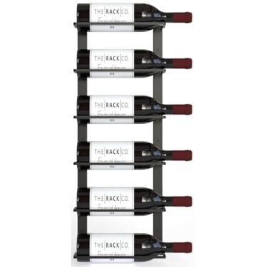 Imagem de The Rack Co. Wall Series – Suporte para garrafa de vinho com moldura dupla (6 garrafas) + saca-rolhas para abridor de garrafas de vinho grátis