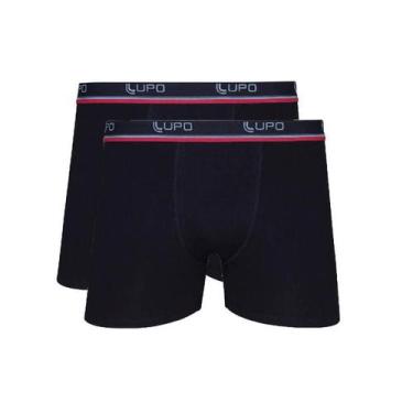 Imagem de Kit Com 2 Cuecas Boxer Pretas Lupo 523-002 Algodão, P, Preto