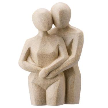 Imagem de Escultura Decora Poli-Resina Casal Abraçado Fendi Rafimex