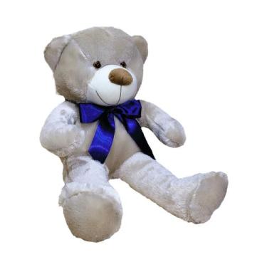 Imagem de Urso de Pelúcia Baunilha Leo 50 cm com no Laço Antialérgico - Pandora 