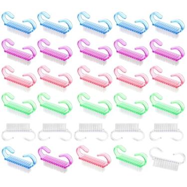 Imagem de 30PCS Handle Grip Nail Brush Cleaner Nylon Fingernail Brush Small Nail Scrubber Brush Cleaner Tools para dedos dos pés e unhas " (Cor)