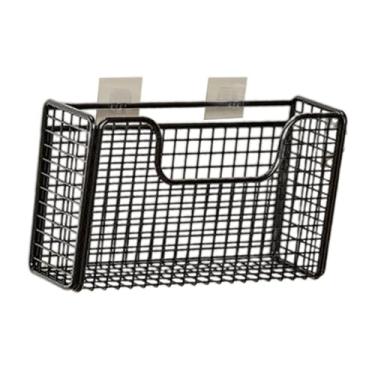 Imagem de IEUDNS Organizador de portas de armários de cozinha, organizador de despensa, prateleira multifuncional resistente para organizadores de armários, para sala, Black L