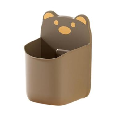 Imagem de Ioensy Organizador de parede para cozinha, escorredor, suporte para organização de chuveiro, cesto suspenso, caixa de armazenamento para dormitório, sala de, Marrom 9.9x8.5x14.8cm