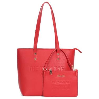 Imagem de Chinllo Bolsa feminina com alça superior média, Granulação vermelha, Medium