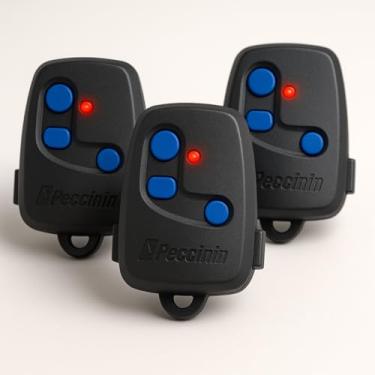 Imagem de Kit Controle Remoto Peccinin para Portão, com 3 Unidades, Alcance de 50m, Sistema Anti-Clonagem, Clipe para Chaveiro e Quebra Sol