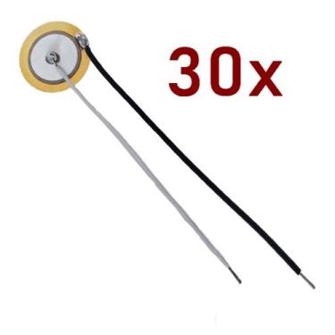 Imagem de 30 Uni Pastilha Piezo 20mm 2CM Transdutor Cápsula piezoelétrica combo 