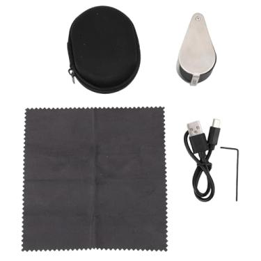 Imagem de Lupa de Joalheiros LED 10x Com Lupa Leve, de Bolso, Vidro Dobrável Recarregável para Tecidos Impressões Natureza Eletrônica, Lupa Portátil