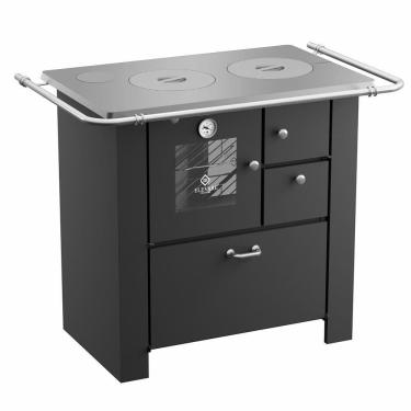 Imagem de Fogão A Lenha Master Preto Chapa De Alumínio N°02 Esq