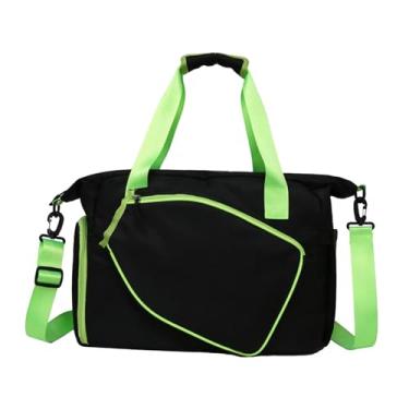 Imagem de oshhni Bolsa de tênis para mulheres e homens, grande capacidade, multifuncional, resistente à água, bolsa de badminton com compartimento para sapatos, Preto