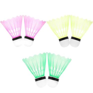 Imagem de Peteca Para Badminton Nylon Com 6 Peças Jogo Cortiça