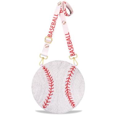 Imagem de Bolsa esportiva com contas para mulheres, beisebol, futebol, tiracolo, dia de jogo, bolsa de ombro, futebol, beisebol, mãe, presente para fãs, Multicor