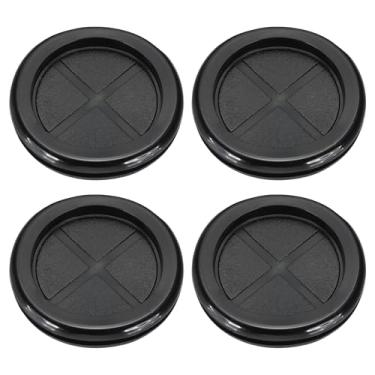 Imagem de PATIKIL Argolas de borracha de 3,5 cm, 4 peças redondas de dois lados para cabos com ilhós, organizador flexível de arame de mesa para escritório, casa, mesa, bancada, preto