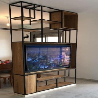 Imagem de Estante Aço/Mdf Estilo Industrial Mobbili Es-03