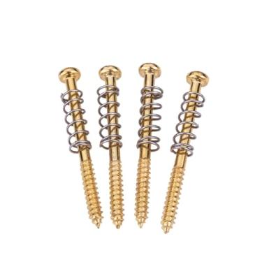 Imagem de DIAO79NI 4 peças M3X37mm parafusos de montagem de captador de guitarra baixo molas captador para precisão P Bass ou J Bass ou P90 Soap Bar Pickups (ouro)