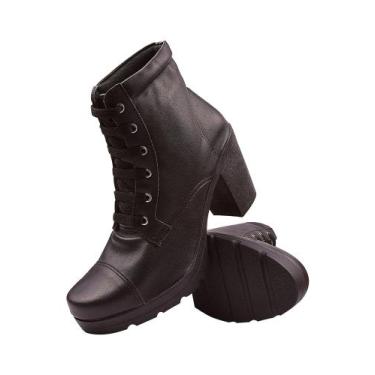 Imagem de Bota Coturno Lana Tratorada Feminina - Águiam Modas, Napa preto, 37