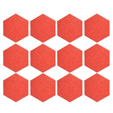 Imagem de Conjunto de painéis de absorção de som de espuma acústica hexagonal com 12 peças - preto, redução de ruído, estúdio doméstico, decoração de parede, amortecimento, controle de eco (rosado)