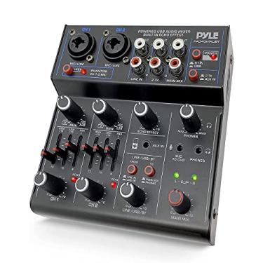 Imagem de Pyle Mixer De Áudio Profissional Sem Fio Para Dj - Controlador Bluetooth 4 Canais, Interface Usb, 2 Conectores Combinados Xlr + Entrada Microfone/Linha/Guitarra 6,35 Mm, 3,5 Auxiliar Rca, Almofada F