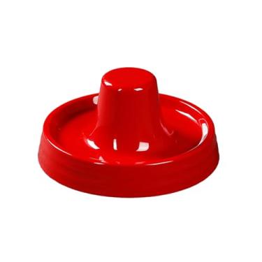 Imagem de Prato de porcelana de imitação criativa de floco de neve esmaltado de cor sólida estilo nórdico - placa vermelha de 26,7 cm