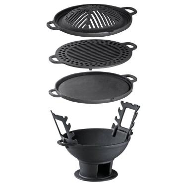 Imagem de Churrasqueira Gengis-kan Em Ferro Fundido Completa 32 Cm